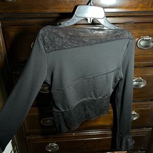 SHEIN Black Lace Detail Blouse
